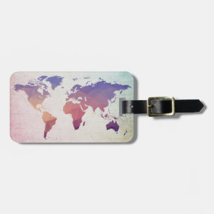 Weltkarte   Bunte Polygone Gepäckanhänger