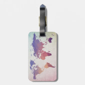 Weltkarte | Bunte Polygone Gepäckanhänger (Rückseite vertikal)