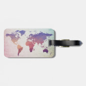 Weltkarte | Bunte Polygone Gepäckanhänger (Rückseite horizontal)