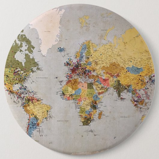 Weltkarte Button (Vorderseite)