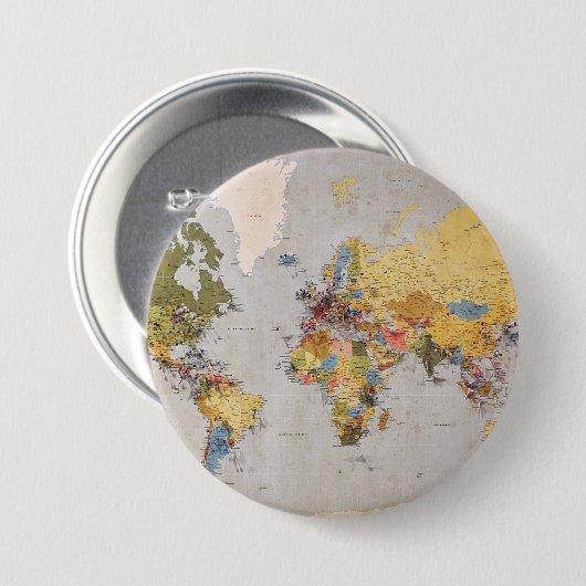 Weltkarte Button (Vorne & Hinten)