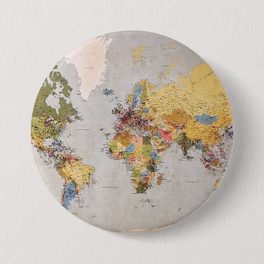 Weltkarte Button (Vorderseite)