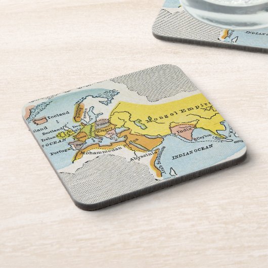 WELTKARTE, c1300. Getränkeuntersetzer (Linke Seite)