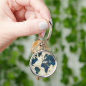 Weltkarte-Collage Schlüsselanhänger (Hand)