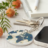 Weltkarte-Collage Schlüsselanhänger (Vorderseite rechts)
