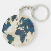 Weltkarte-Collage Schlüsselanhänger (Rückseite)