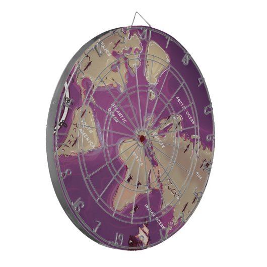 Weltkarte Dartscheibe (Vorderseite Links)