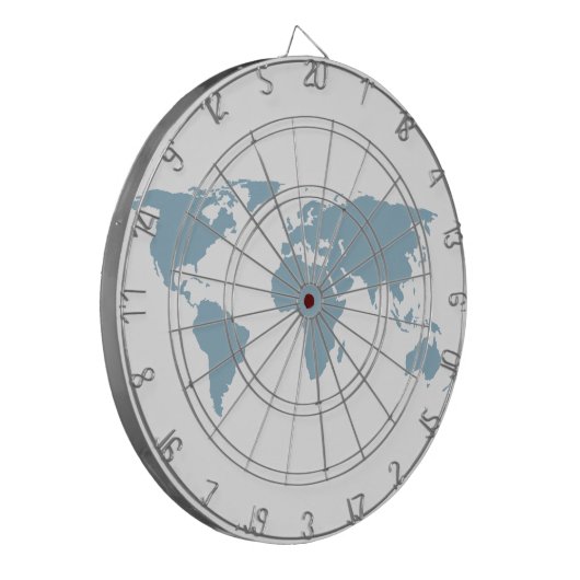 Weltkarte Dartscheibe (Vorderseite Links)