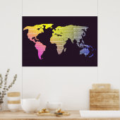 Weltkarte dekorative Typografie Rainbow Poster (Küche)