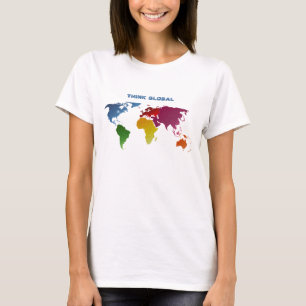 Weltkarte denken globales T-Shirt