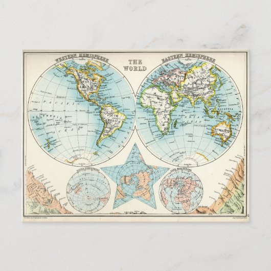 Weltkarte der Antike Postkarte (Vorderseite)