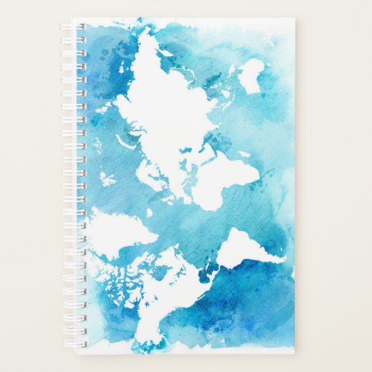 Weltkarte der Aquarellbilder in der Blues Planer (Vorderseite)
