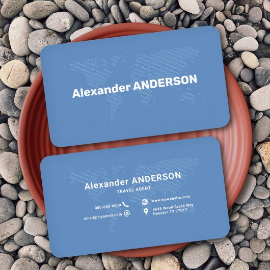 Weltkarte der blauen Punkte Visitenkarte