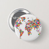 Weltkarte der Blume Button (Vorne & Hinten)