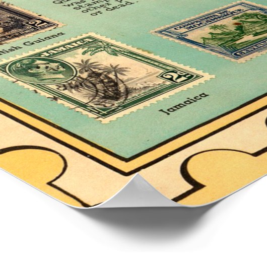 Weltkarte der Briefmarke Poster (Ecke)