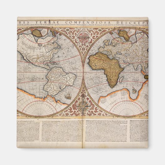 Weltkarte der Doppelhalbkugel, 1587 Magnet (Vorne)