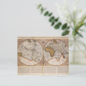 Weltkarte der Doppelhalbkugel, 1587 Postkarte (Stehend Vorderseite)