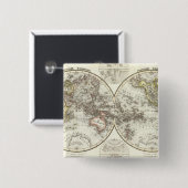 Weltkarte der Doppelhalbkugel Button (Vorne & Hinten)