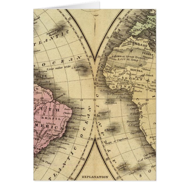 Weltkarte der Doppelhemisphäre (Vorne)