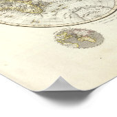 Weltkarte der Doppelhemisphäre Poster (Ecke)