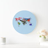Weltkarte der Flaggen Acrylmauer-Uhr Große Wanduhr (Zuhause)