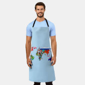 Weltkarte der Flaggen - Allround-Print-Schürze Schürze (Getragen)