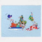 Weltkarte der Flaggen Fleece Blanket (Vorderseite (Horizontal))