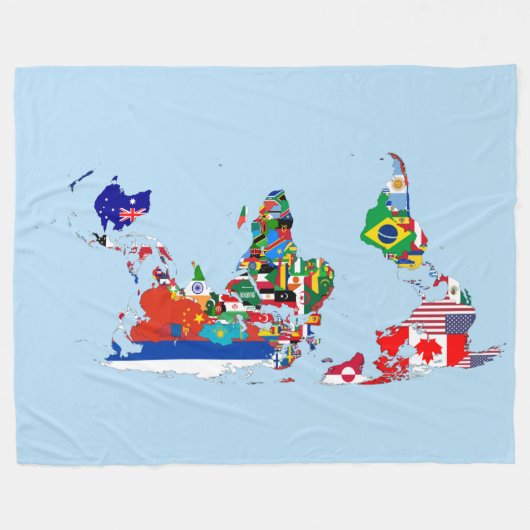 Weltkarte der Flaggen Fleece Blanket (Vorderseite (Horizontal))