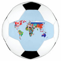 Weltkarte der Flaggen - Fußballball