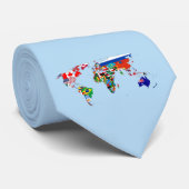 Weltkarte der Flaggen Neck Tie Krawatte (Gerollt)