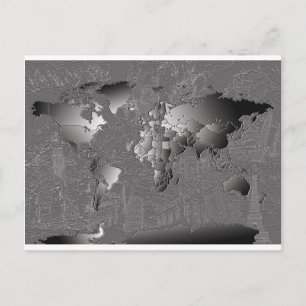 Weltkarte der Galaxie schwarz-weiß 5 Postkarte