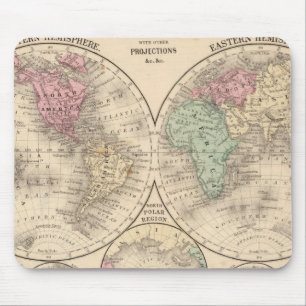 Weltkarte der Hemisphären von Mitchell Mousepad