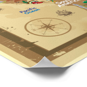 Weltkarte der Kinder - erdig Poster