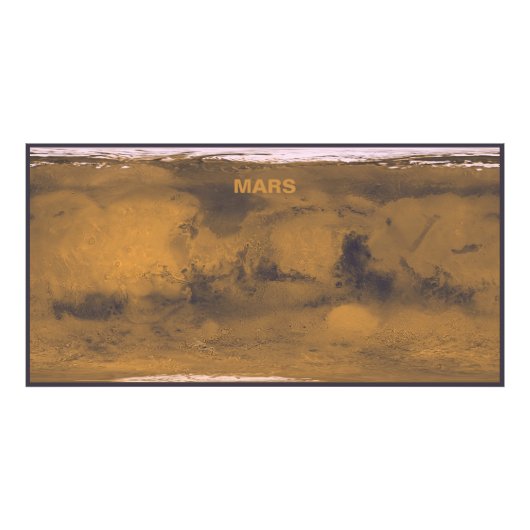 Weltkarte der Mars Roten Planeten per Satellit Fotodruck (Vorne)