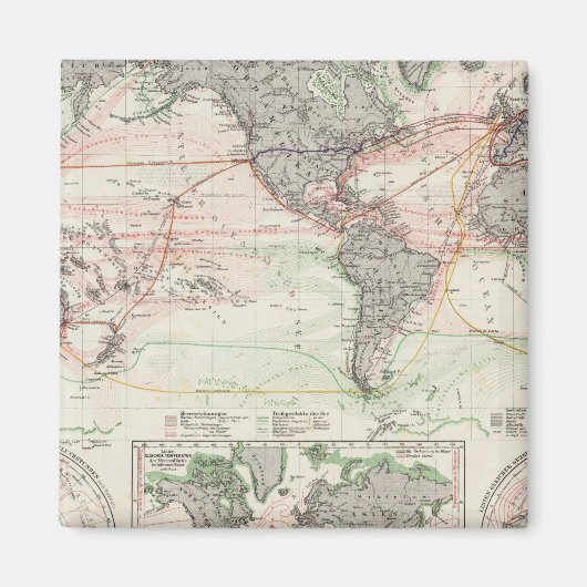 Weltkarte der Meeresströmungen Magnet (Vorne)