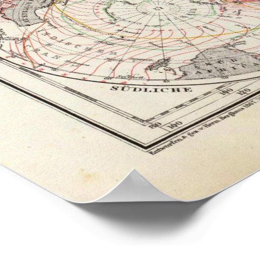 Weltkarte der Meeresströmungen Poster (Ecke)