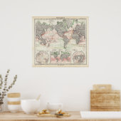 Weltkarte der Meeresströmungen Poster (Küche)