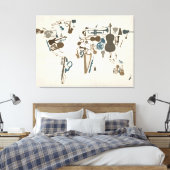 Weltkarte der Musikinstrumente Leinwanddruck (Insitu (Schlafzimmer))