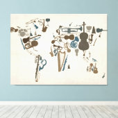 Weltkarte der Musikinstrumente Leinwanddruck (Insitu (Holzboden))