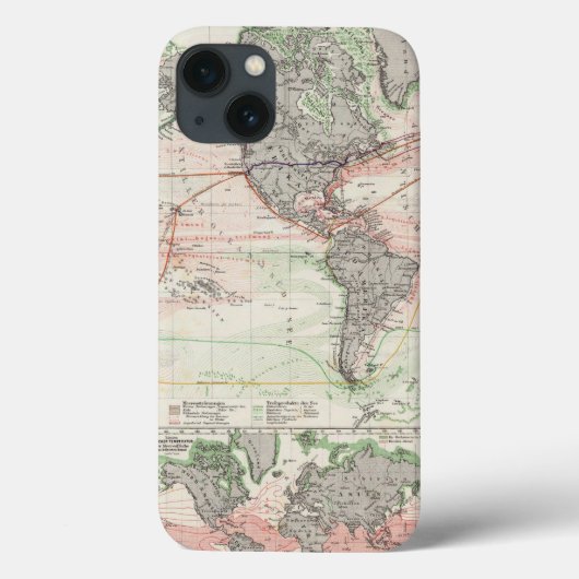 Weltkarte der Ozean-Strom Case-Mate iPhone Hülle (Rückseite)