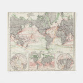 Weltkarte der Ozean-Strom Fleecedecke (Vorderseite (Horizontal))