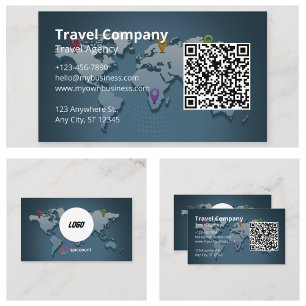 Weltkarte der Reiseagentur Visitenkarte