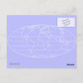 Weltkarte der roten Farben Postkarte (Rückseite)