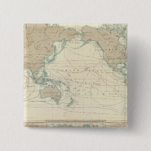 Weltkarte der Schiffskanäle Button (Vorderseite)