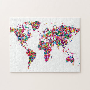 Weltkarte der Schmetterlinge Puzzle