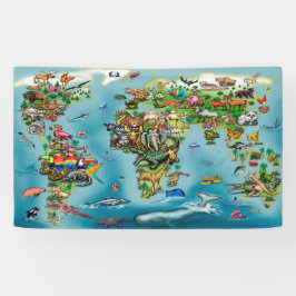 Weltkarte der Tiere Banner