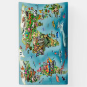 Weltkarte der Tiere Banner (Vertikal)