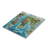 Weltkarte der Tiere Fliese (Seite)