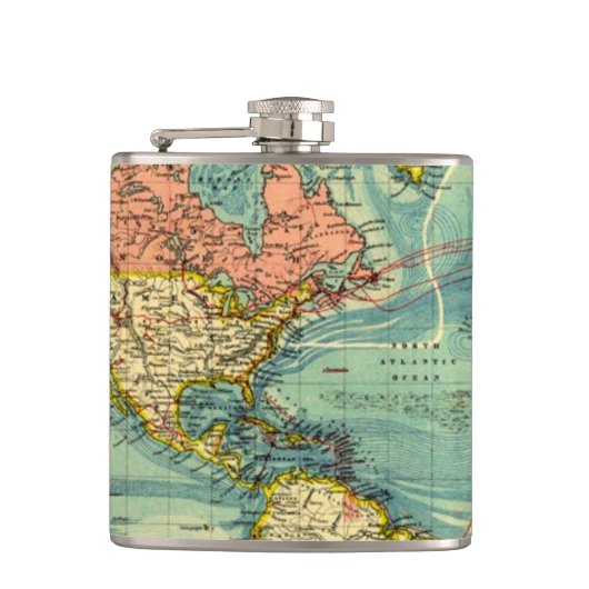 Weltkarte der Vereinten Staaten Flachmann (Vorderseite)