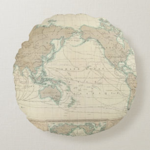 Weltkarte der Verschiffen-Kanäle Rundes Kissen